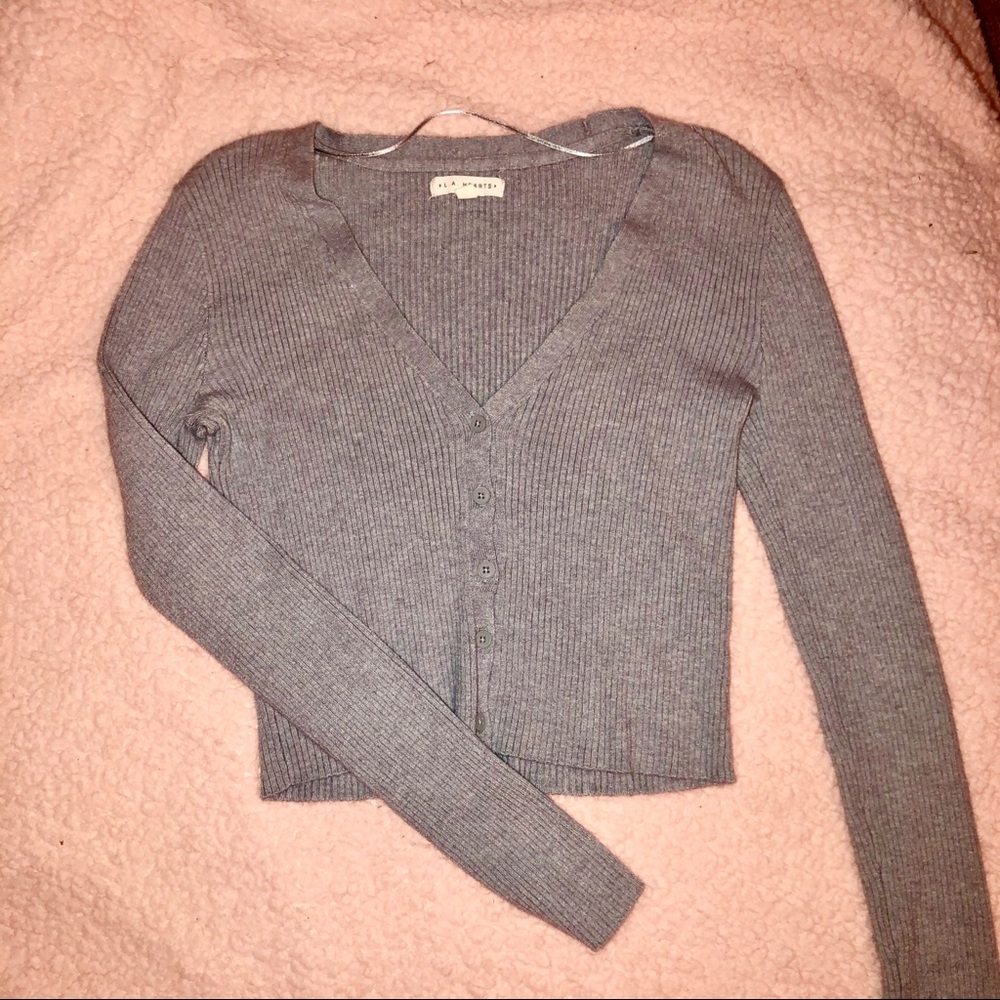 Gray cropped sweater